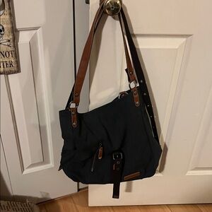 Stylish Black and Brown Shoulder Bag